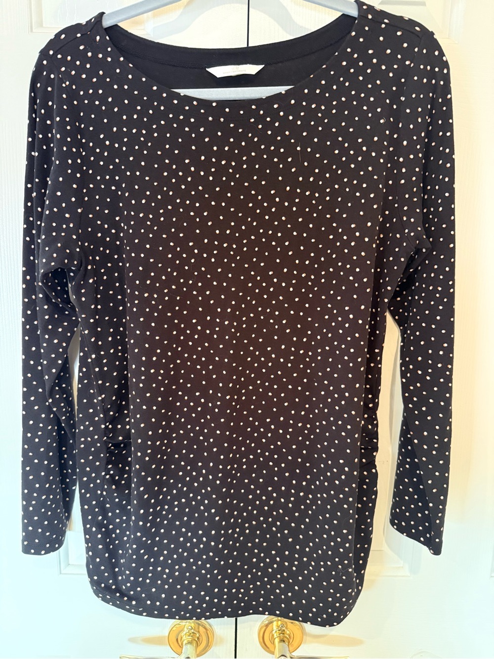 H&M Maternity Black & White Polka Dot Long Sleeve Women's Top Shirt Pullover
